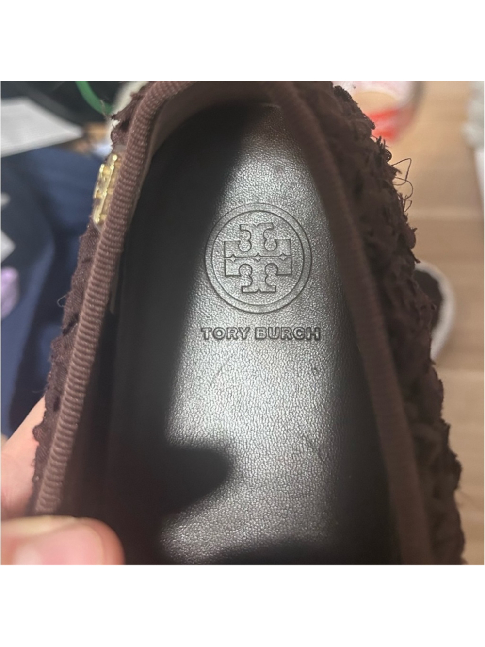 Tory Burch Dark Brown Rose Sneakers - Picture 2 of 4